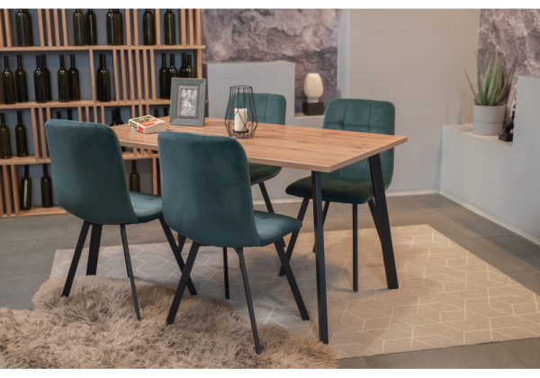 Стол деревянный Тринити Лофт 120х80 25 мм дуб делано темный / черный матовый Стол деревянный Тринити Лофт 120х80 25 мм дуб делано темный / черный матовый