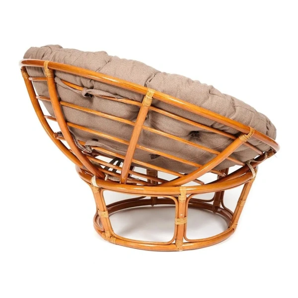 Кресло PAPASAN/ПАПАСАН 23/01 W /с подушкой/ 115х101х104 см, Cognac (коньяк), экошерсть Коричневый, 1811-5