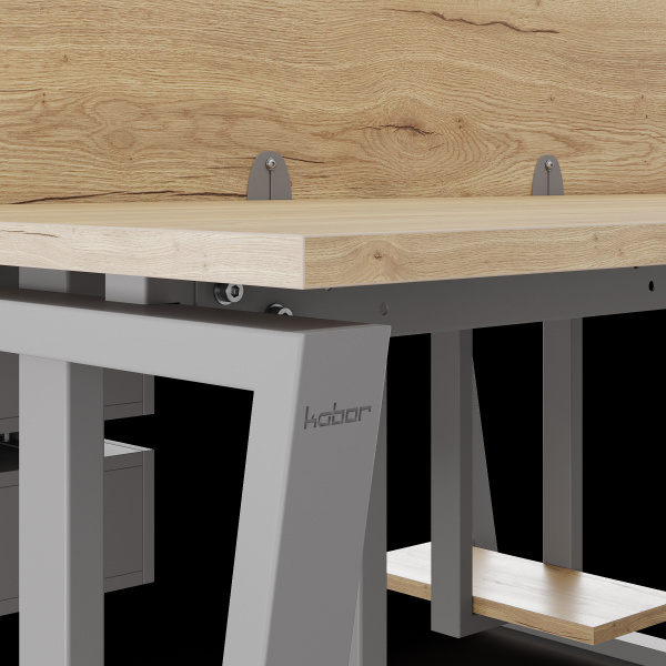 Стол офисный Kobor OTR/2-80/120 aluminum/natural Стол офисный Kobor OTR/2-80/120 aluminum/natural