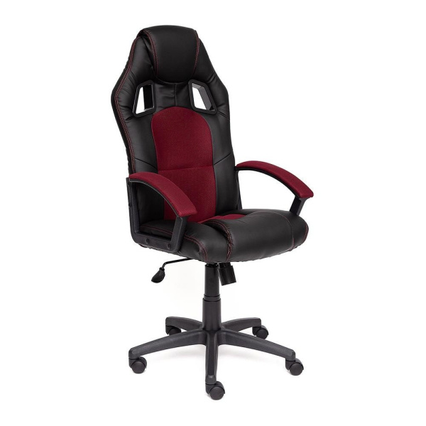 Игровое кресло DRIVER экокожа ткань, черный бордо, 36-6 13
