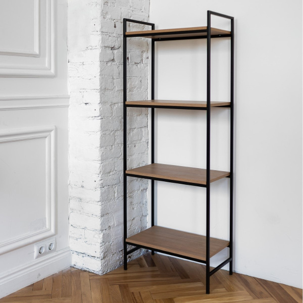 Стеллаж ALTO, черный, ЛДСП Робиния, 55x30x145 Стеллаж ALTO, черный, ЛДСП Робиния, 55x30x145