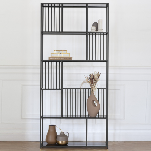 Стеллаж SOHO, черный, стекло, 90x30x192 Стеллаж SOHO, черный, стекло, 90x30x192