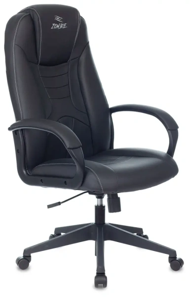 Кресло игровое Zombie 8 черный эко.кожа крестов. пластик Кресло игровое Zombie 8 черный эко.кожа крестов. пластик