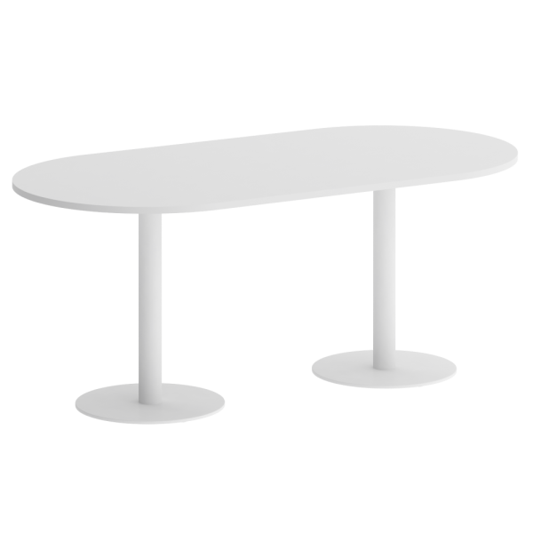 Home Office Стол овальный VR.SP-5-180.1 Белый Бриллиант/Металл Белый 1800*900*753 Home Office Стол овальный VR.SP-5-180.1 Белый Бриллиант/Металл Белый 1800*900*753