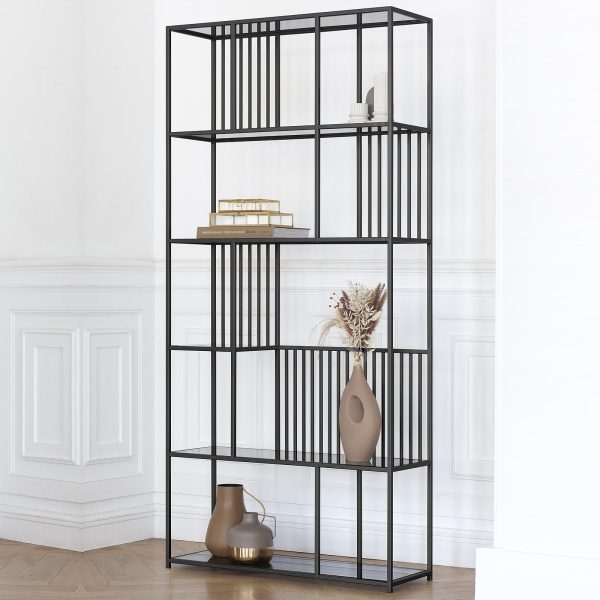 Стеллаж SOHO, черный, стекло, 90x30x192 Стеллаж SOHO, черный, стекло, 90x30x192