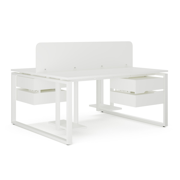 Стол офисный Kobor O1/2-180/160 white/premium