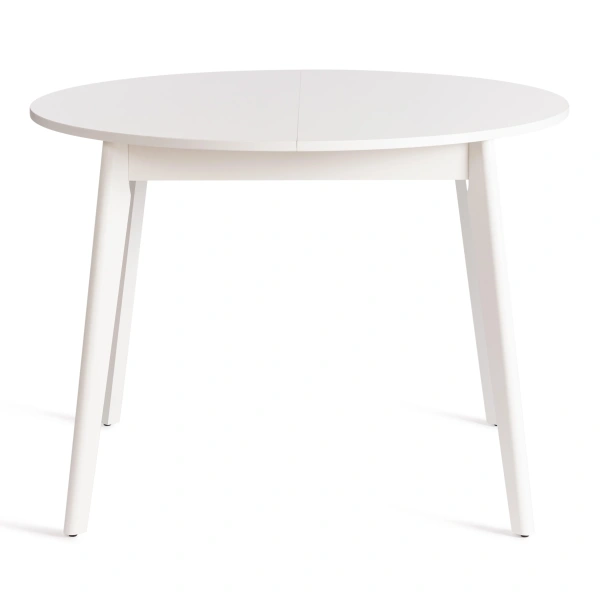 Стол обеденный SVELTO ЛДСП, опора-массив березы, 105 х 105 (140) х 74.5 см, Белый /белый