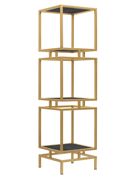 Стеллаж CUBIC-3, золотой, керамика Antracite, 40x40x150,5