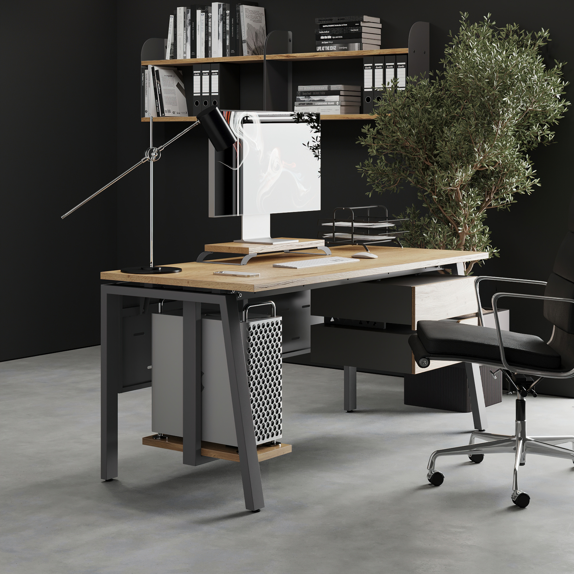 Стол офисный Kobor AB-140/70 aluminum/natural