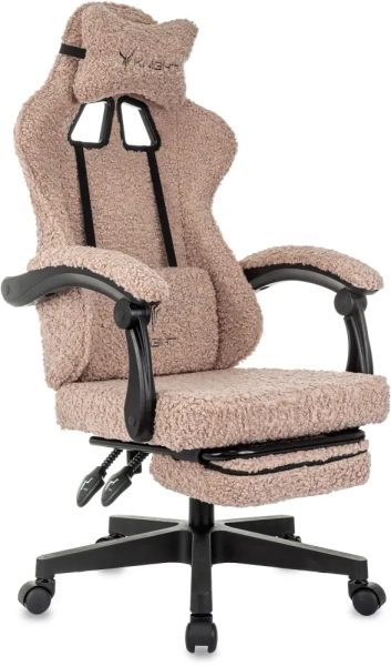 Кресло игровое Knight Lord/F коралловый экомех крестов. пластик подст.для ног