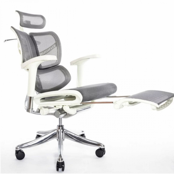 Кресло Expert Fly RFYM 01-G сетка серая каркас серый с подножкой 855х625х630