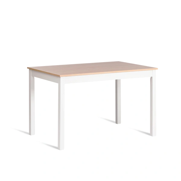 Обеденный комплект Хадсон (стол + 4 стула)/ Hudson Dining Set (mod.0103) МДФ/тополь/меламин, стол: 118х74х73 см, стул: 42,5x46,5x93,5 см, White (Белый) / Natural (натуральны