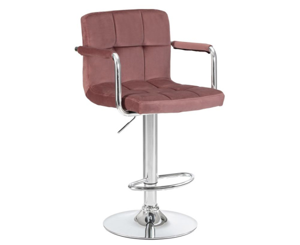 Барный стул Kruger Arm LM-5011 пудрово-розовый велюр (MJ9-32) DOBRIN