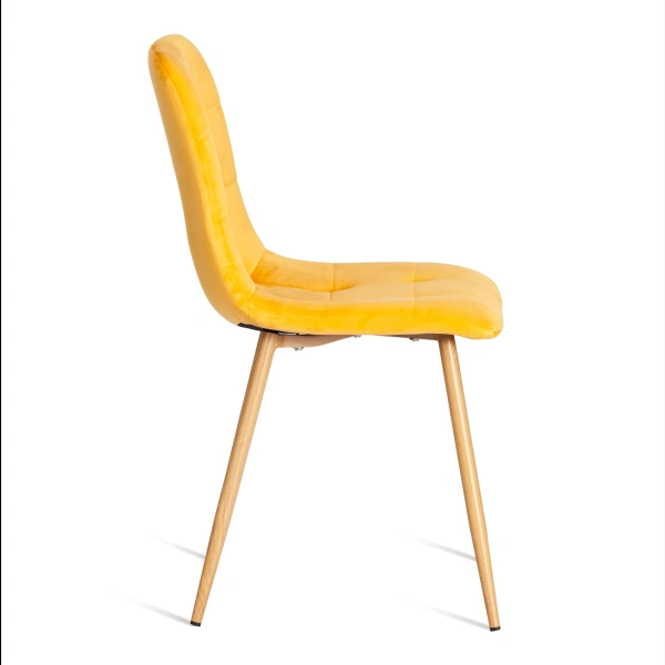 Стул CHILLY (mod. 7094-1) вельвет/металл, 44,5х52,5х86 см, yellow (желтый) HLR41 / натуральный