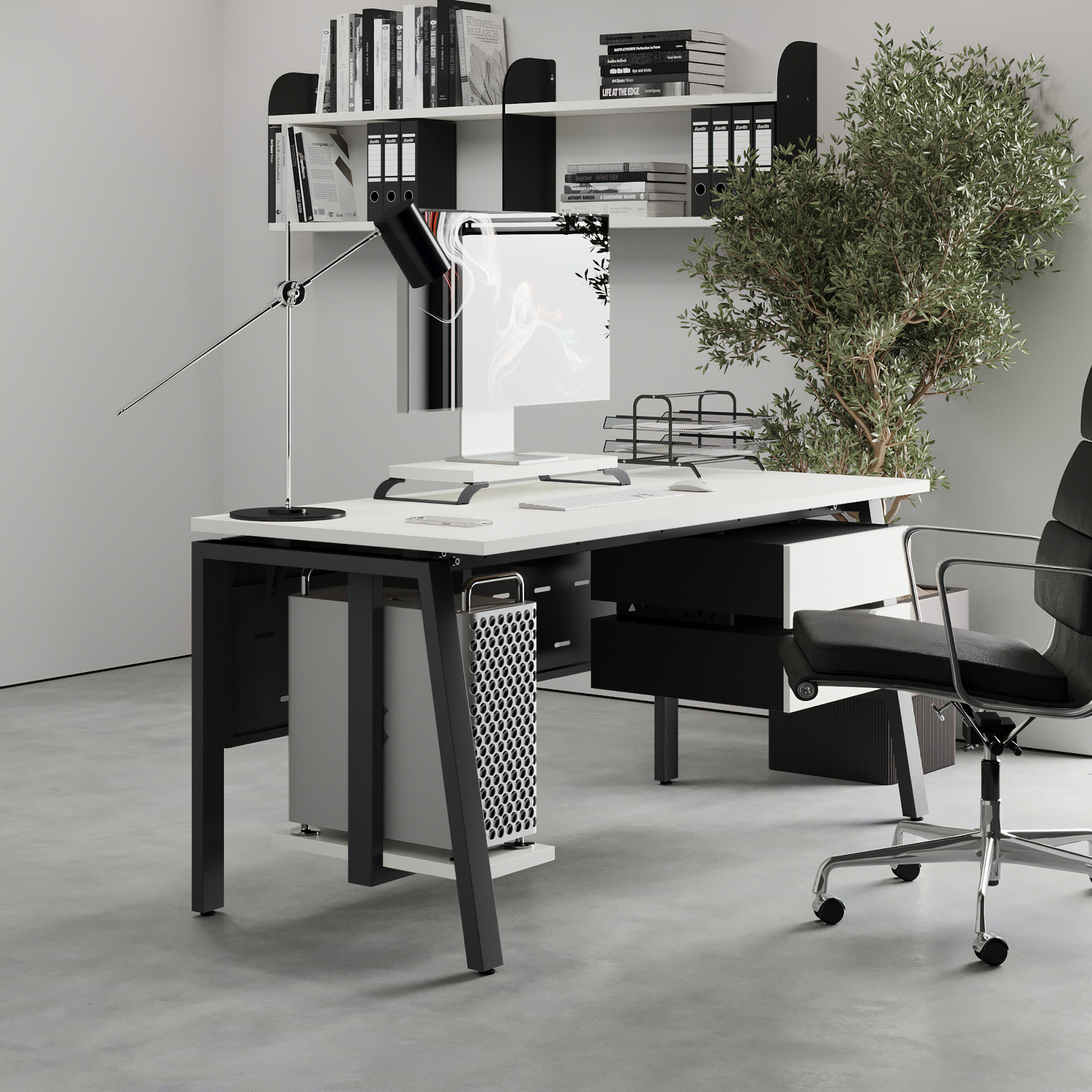 Стол офисный Kobor AB-120/60 black/premium