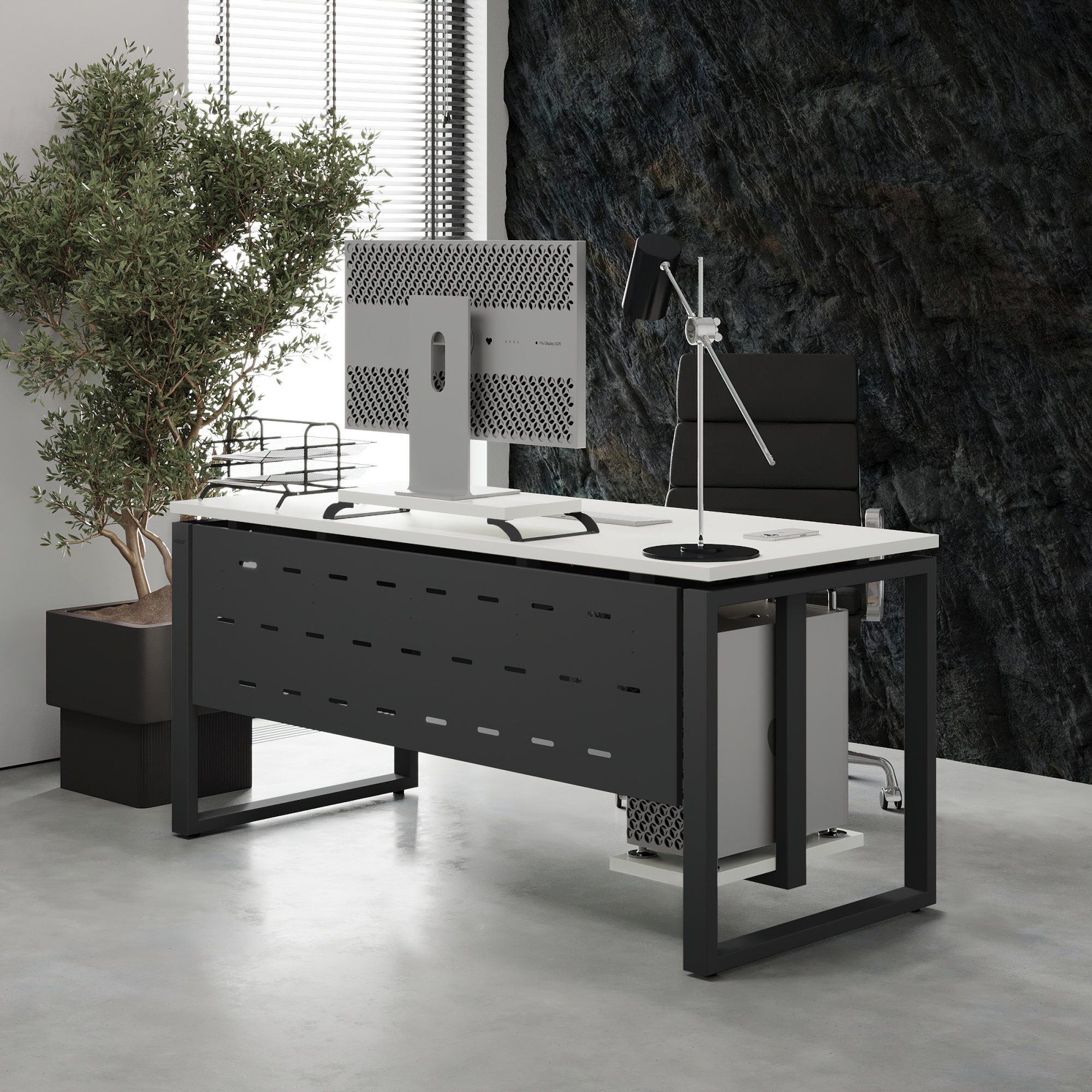 Стол офисный Kobor O1-120/60 black/premium