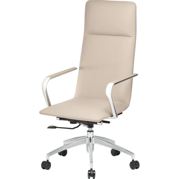 Кресло BN_Jl_EChair-593 TPU экокожа бежевый, алюминий