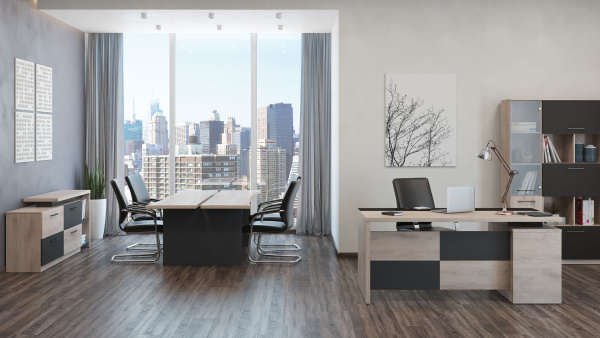 FOT30410104 Fort Стол руководителя левый 180x90x79 дезира темная FOT30410104 Fort Стол руководителя левый 180x90x79 дезира темная