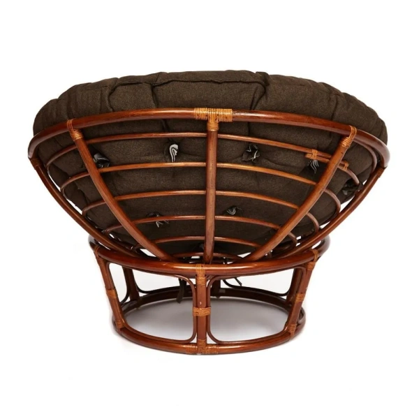 Кресло PAPASAN/ПАПАСАН 23/01 W /с подушкой/ диаметр подушки 125 см, 115х101х104 см, Pecan (орех), ткань Коричневый, 3М7-147