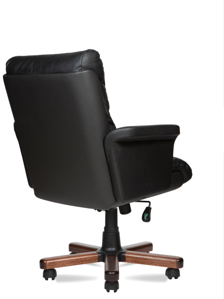 Кресло для руководителя VIP В орех тай экокожа черная