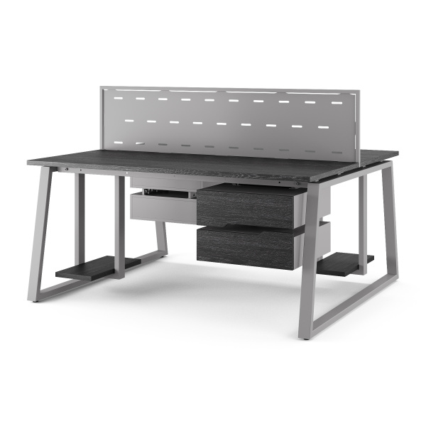 Стол офисный Kobor TR/2-100/160 aluminum/wood Стол офисный Kobor TR/2-100/160 aluminum/wood