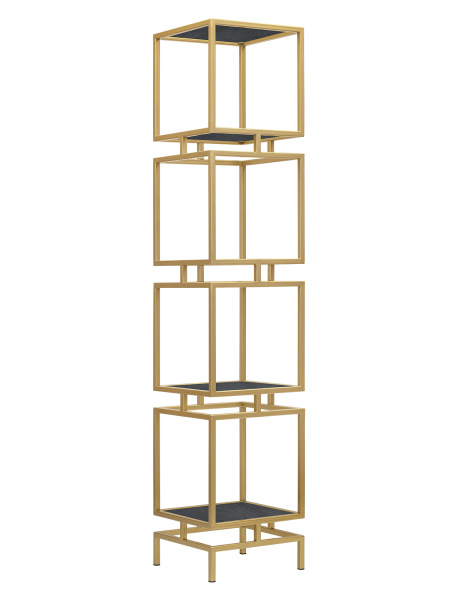 Стеллаж CUBIC-4, золотой, керамика Antracite, 40x40x196,5