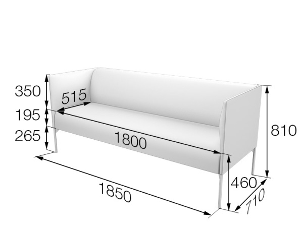 MVK60920 Диван 3-местный Brd3-2 Sherlock grey
