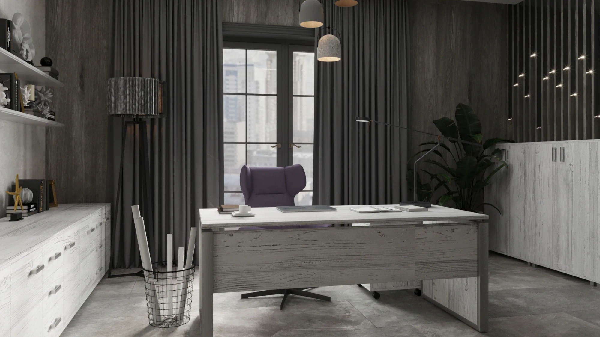 Кабинет руководителя Аргентум-М Сосна винтер/Антрацит