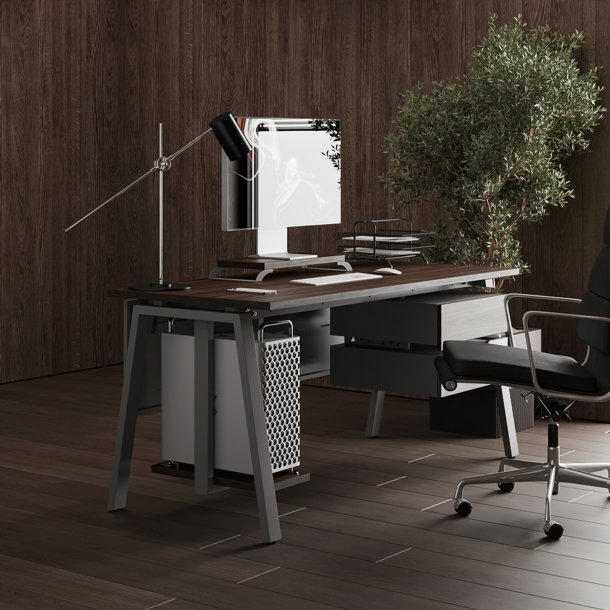 Стол офисный Kobor A-160/70 aluminum/charlston