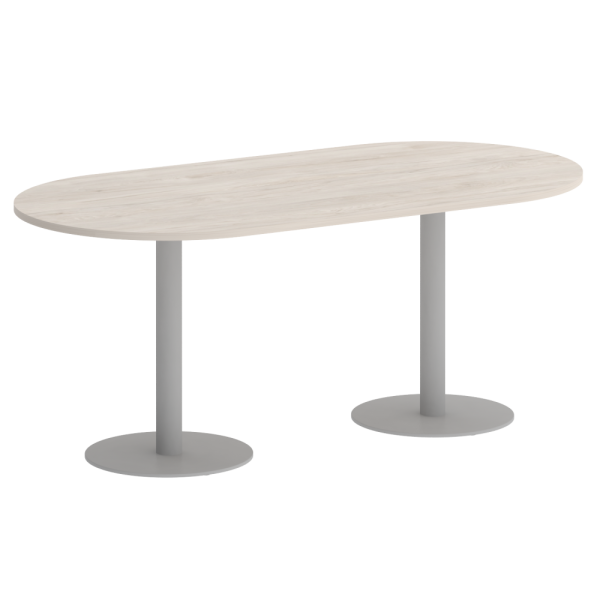 Home Office Стол овальный VR.SP-5-180.1 Денвер Светлый/Металл Серый 1800*900*753 Home Office Стол овальный VR.SP-5-180.1 Денвер Светлый/Металл Серый 1800*900*753