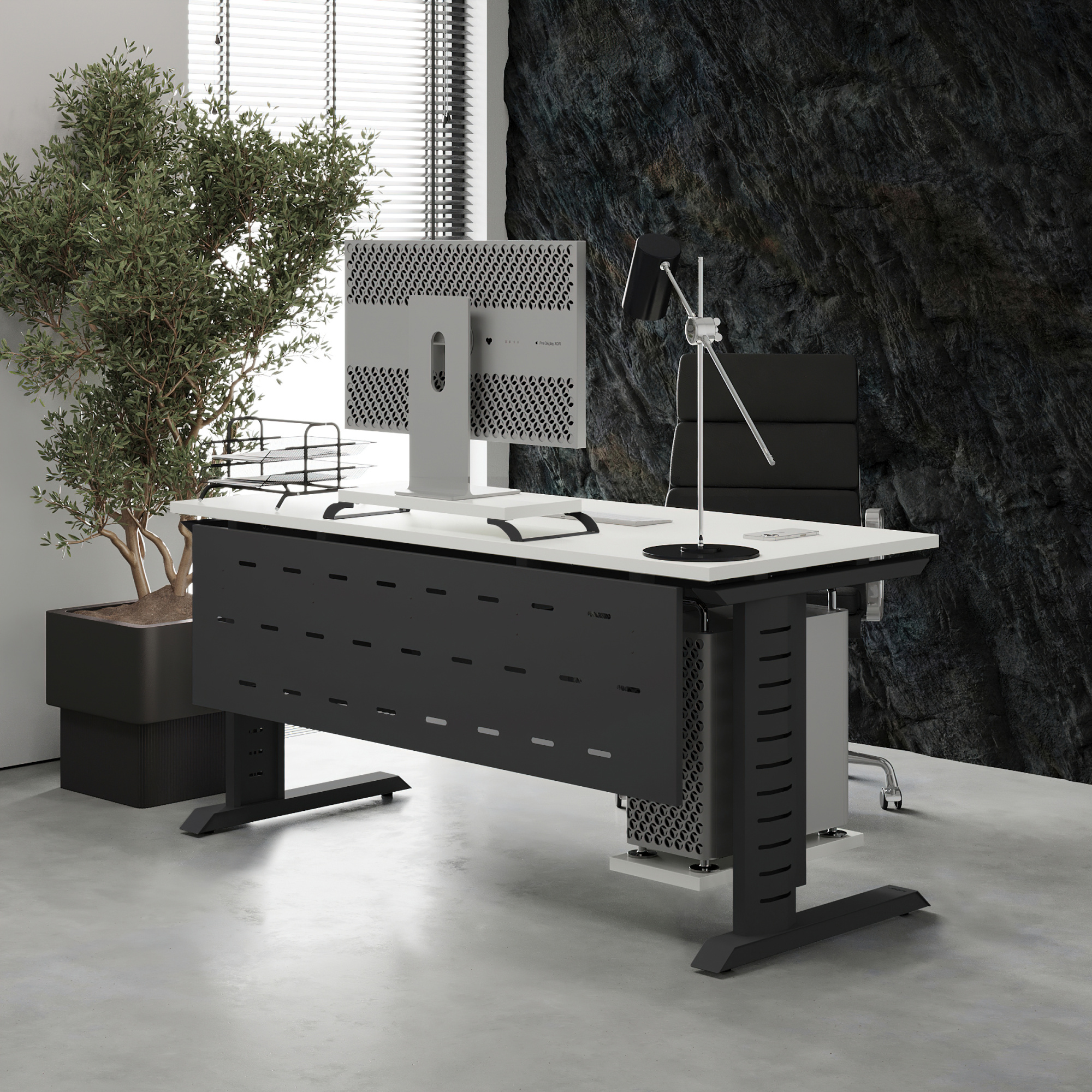 Стол офисный Kobor L2-120/70 black/premium