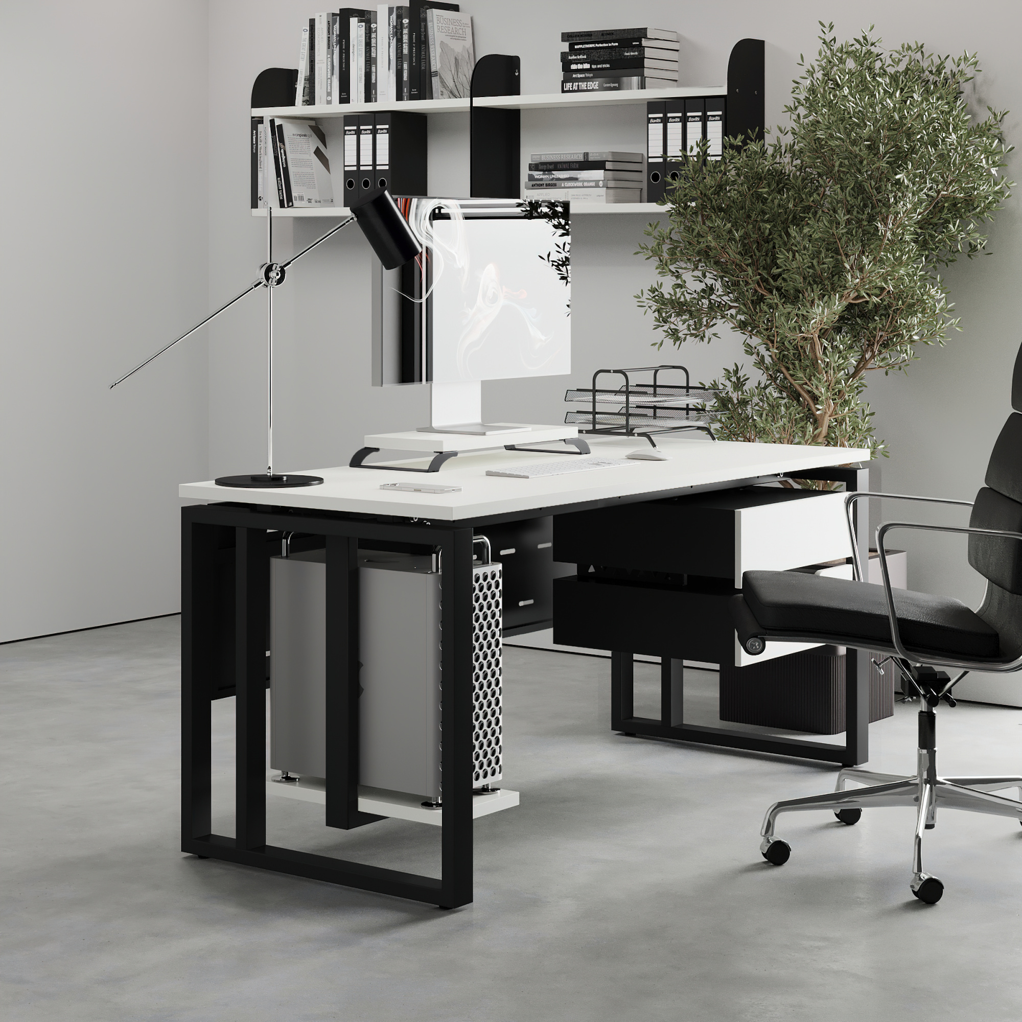 Стол офисный Kobor O2-80/60 black/premium