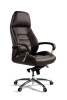 Кресло офисное / Porsche / коричневая кожа/ алюминий крестовина