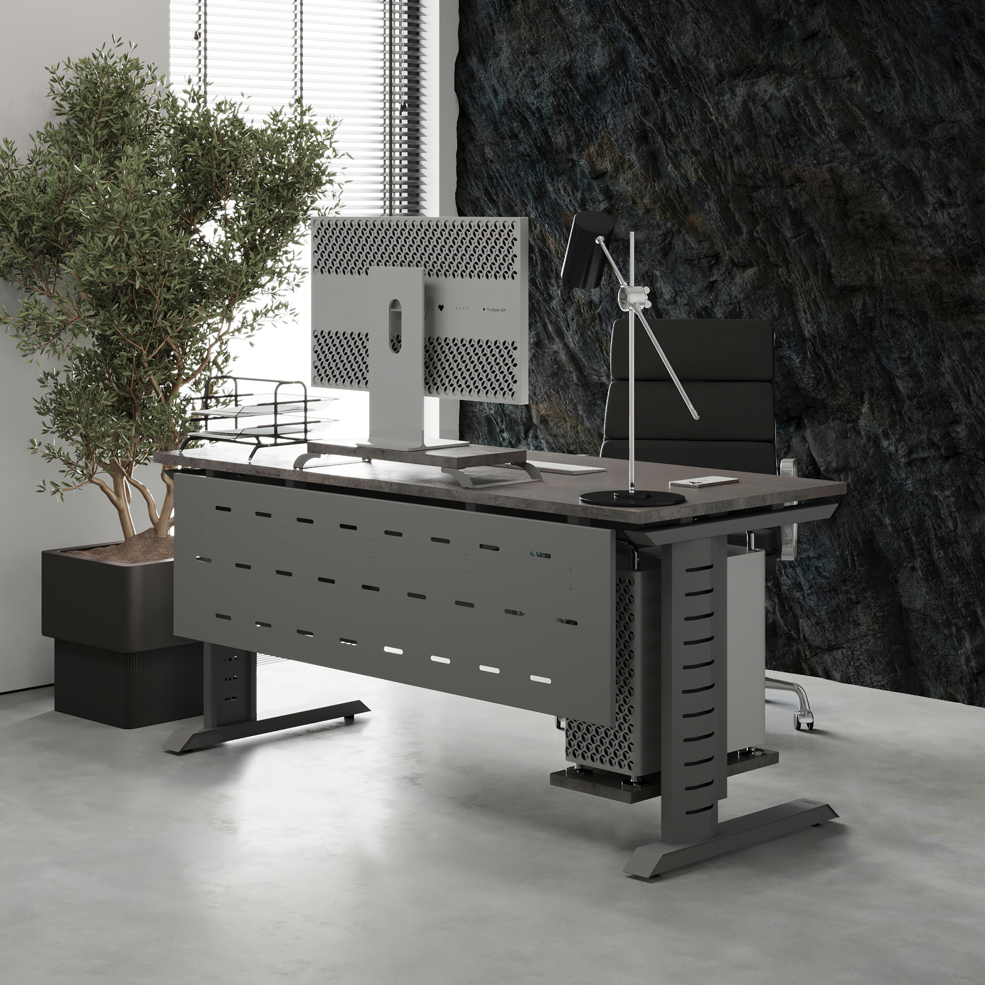 Стол офисный Kobor L2-80/80 aluminum/chicago