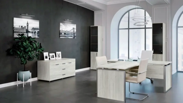 Кабинет руководителя Аргентум-М Сосна винтер/Белый