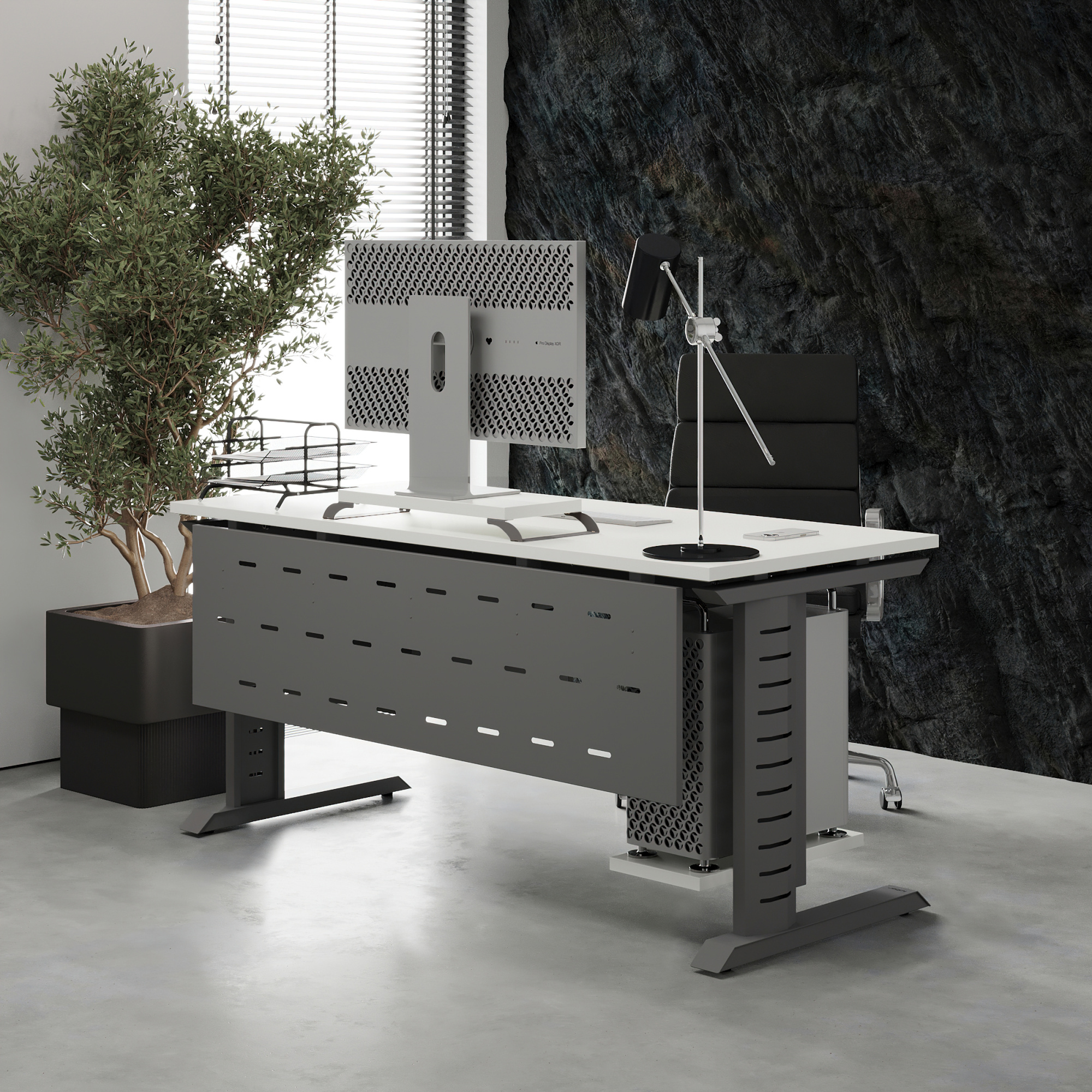 Стол офисный Kobor L2-160/60 aluminum/premium Стол офисный Kobor L2-160/60 aluminum/premium