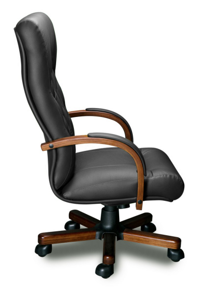 Кресло для руководителя OXFORD A Laguna (орех Тай) кожа (черная)