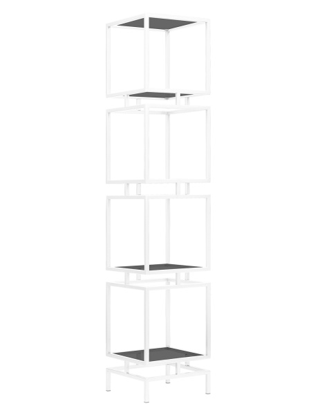 Стеллаж CUBIC-4, белый, тонированное стекло, 40x40x196,5