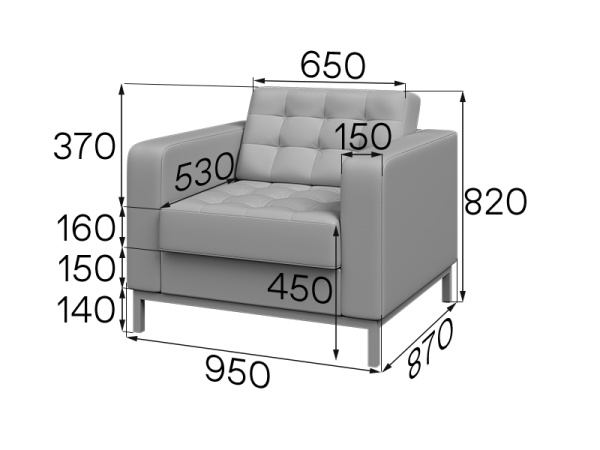 MVK58736 Кресло-МК Kos1-2-mk Ecotex black MVK58736 Кресло-МК Kos1-2-mk Ecotex black