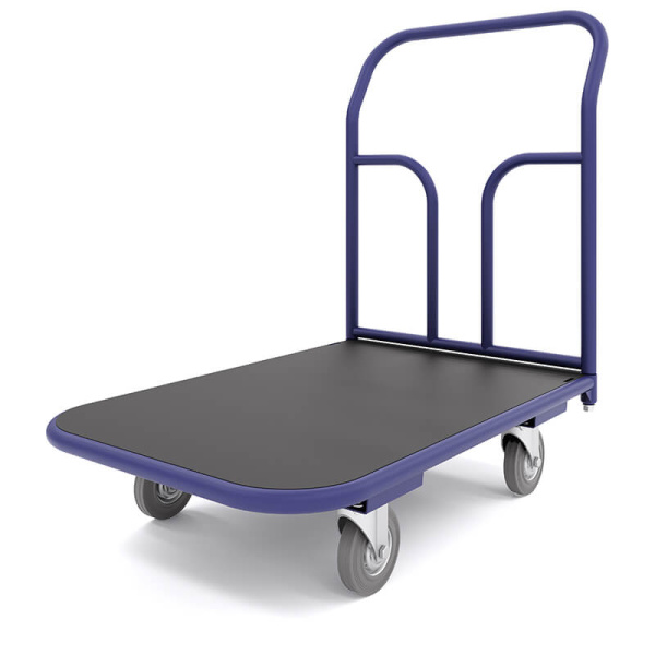 Тележка платформенная с резиновым покрытием ТПР 10 (800х1800) г/п 450 кг. 160 серая резина Тележка платформенная с резиновым покрытием ТПР 10 (800х1800) г/п 450 кг. 160 серая резина