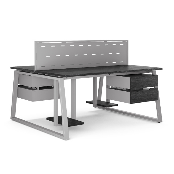 Стол офисный Kobor TR/2-100/160 aluminum/wood Стол офисный Kobor TR/2-100/160 aluminum/wood