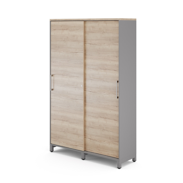 Шкаф-купе гардероб Kobor HKG/5-120/60/M aluminum/natural