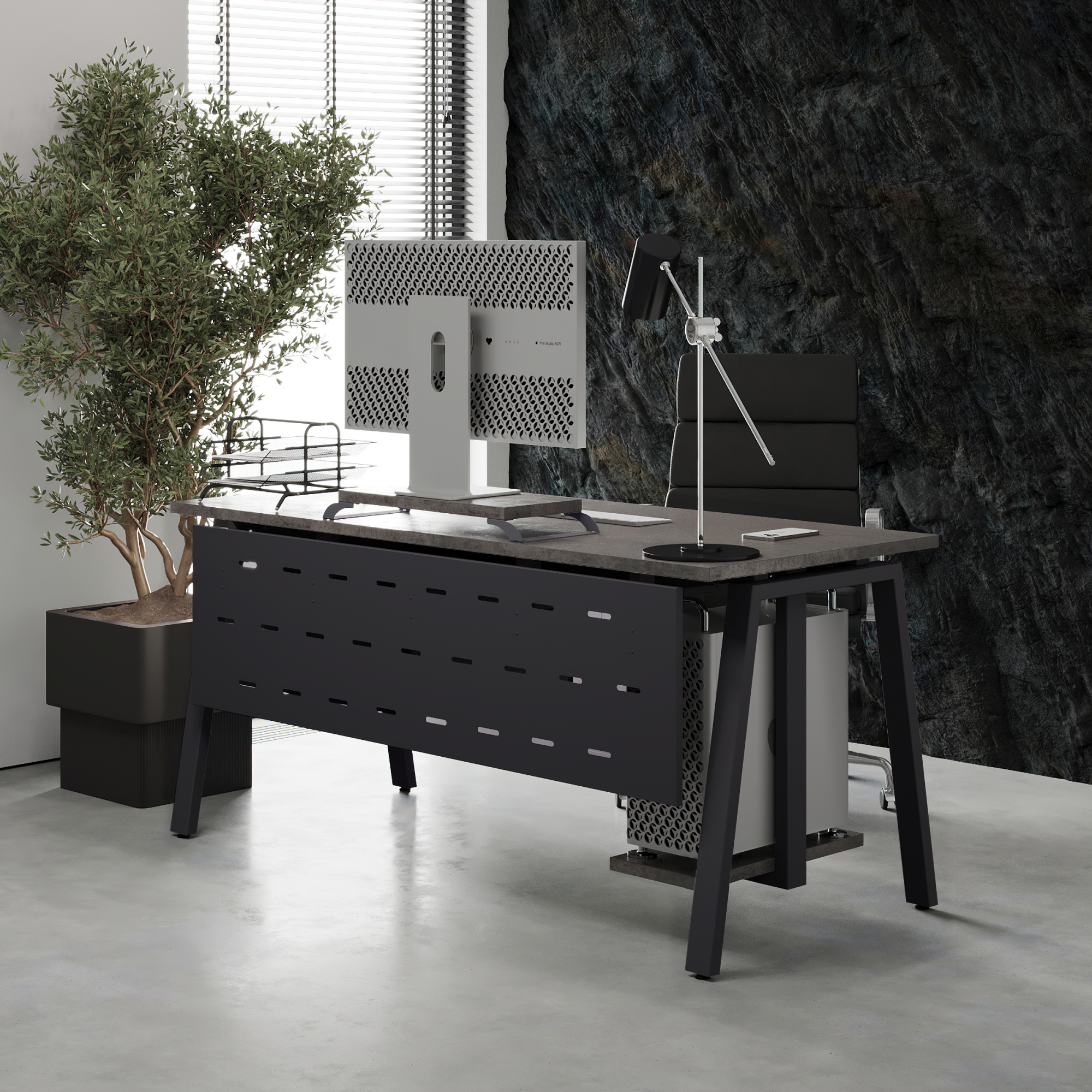 Стол офисный Kobor A-100/80 graphite/chicago