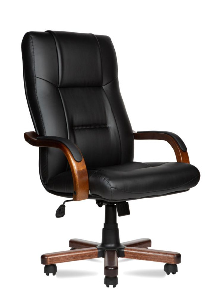 Кресло для руководителя Бонн A LX (орех Тай) кожа (черная)