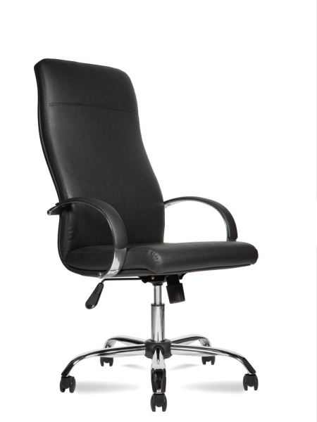 Кресло для руководителя М 175 А хром экокожа черная
