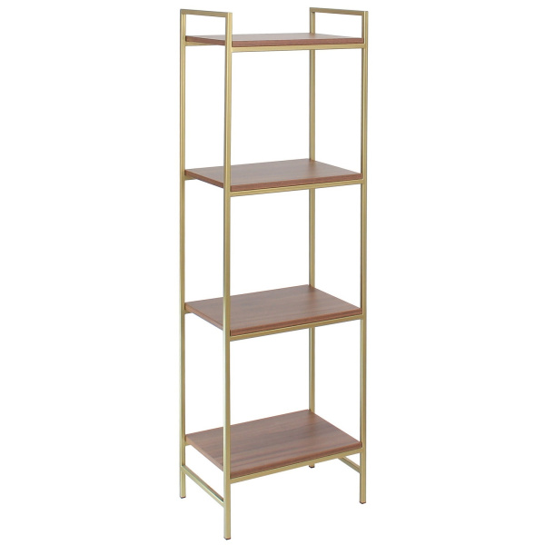 Стеллаж ALTO, золотой, ЛДСП Орех, 45x30x145 Стеллаж ALTO, золотой, ЛДСП Орех, 45x30x145