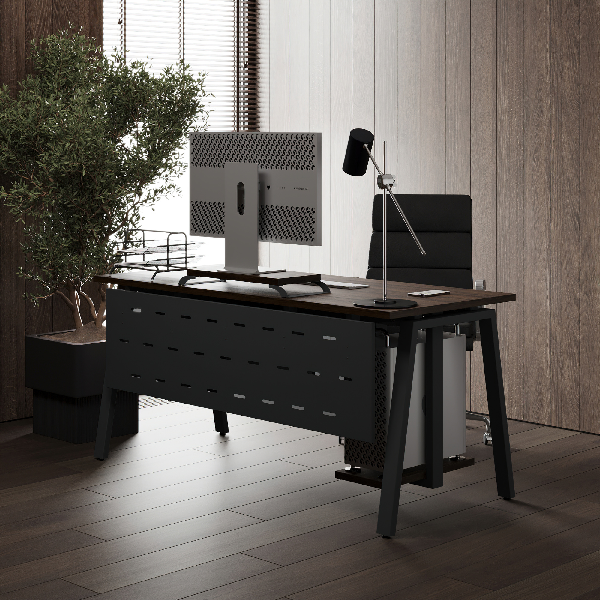 Стол офисный Kobor A-100/80 black/charlston