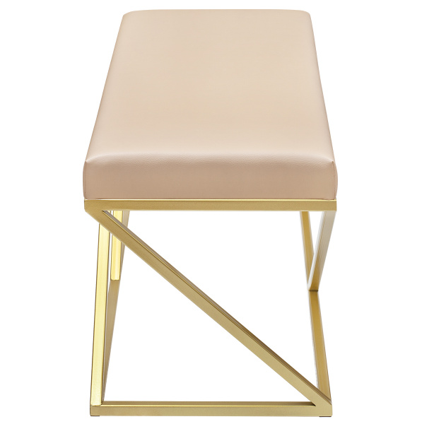 Банкетка ZUMA, золотая, экокожа Light Beige, 110x40x45