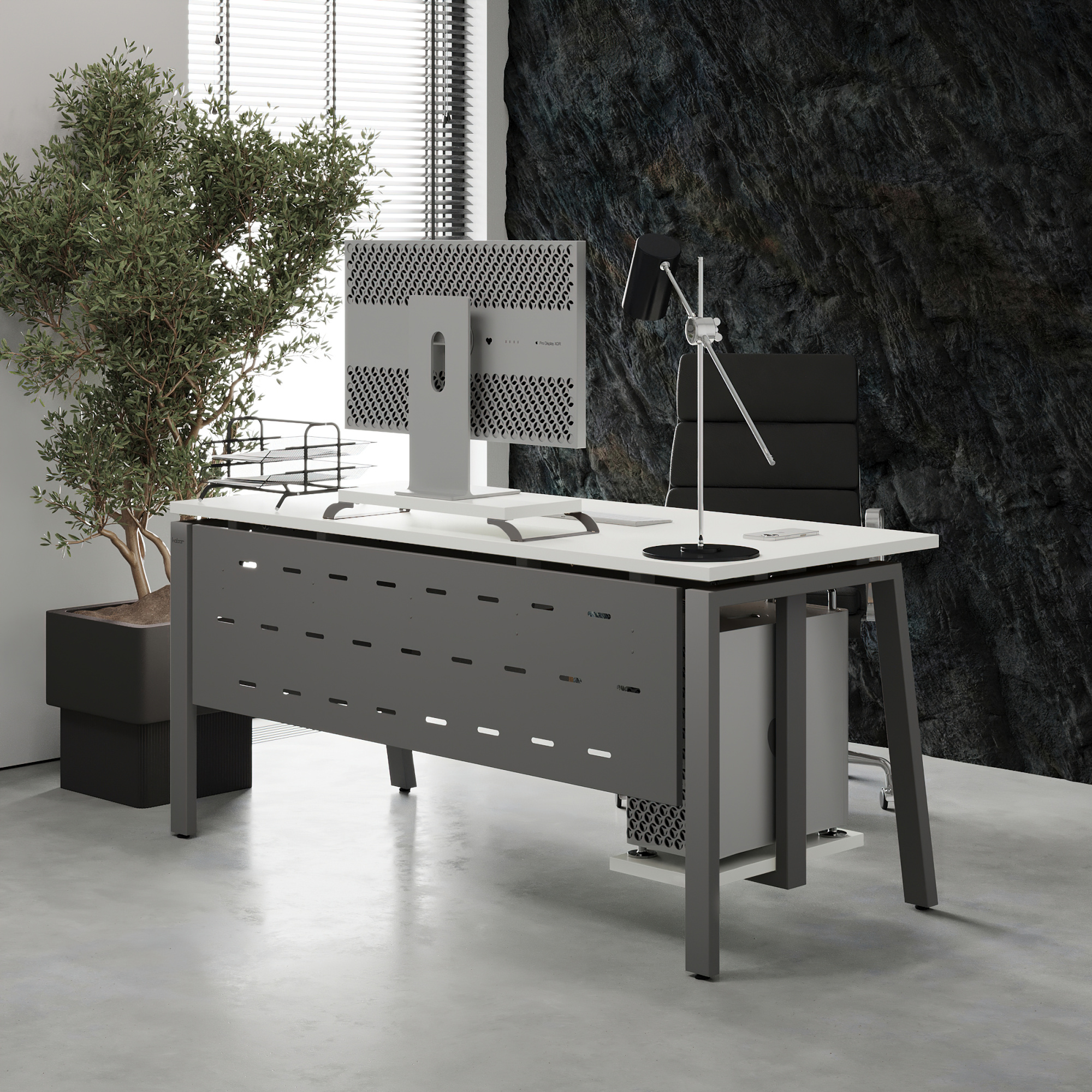 Стол офисный Kobor AB-180/60 aluminum/premium