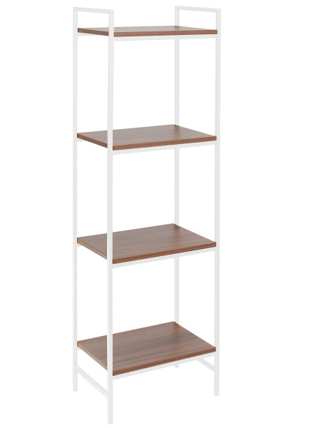 Стеллаж ALTO, белый, ЛДСП Орех, 45x30x145 Стеллаж ALTO, белый, ЛДСП Орех, 45x30x145